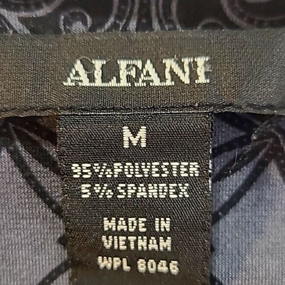 Alfani Blue, Black, Gray, White Printed Design Shift Dress, Size Medium - Picture 7 of 7